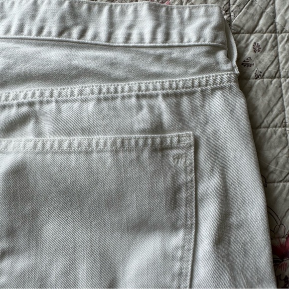 Madewell White Denim Boyshorts Patch And Repair Edition Distressed High Rise 32 - Picture 12 of 13